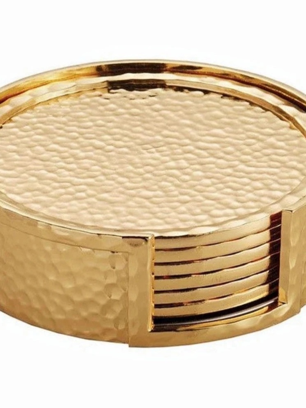 New Michael Aram Hammertone Gold 6 Pc coaster Base 5.5x5x2 No Box